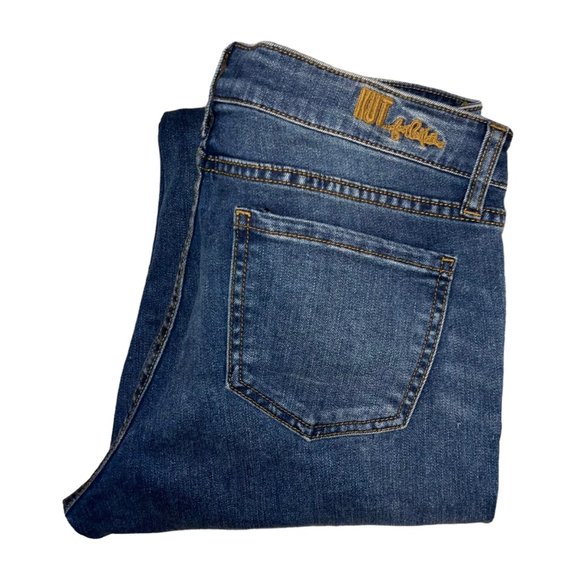 Kut from the Kloth Denim - Kut From the Kloth Boyfriend Jeans Womens 8 26 Dark Wash Zipper Pockets Logo